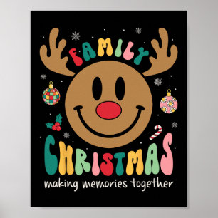 Familjejulen Smile Ansikte 2023 Julafton Crew Rein Poster