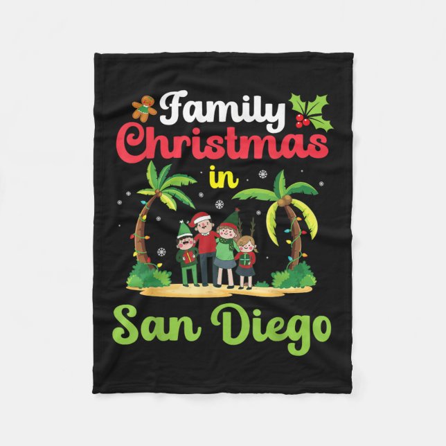 Familjejulfirande i San Diego med Tropi Fleecefilt (Framsidan)