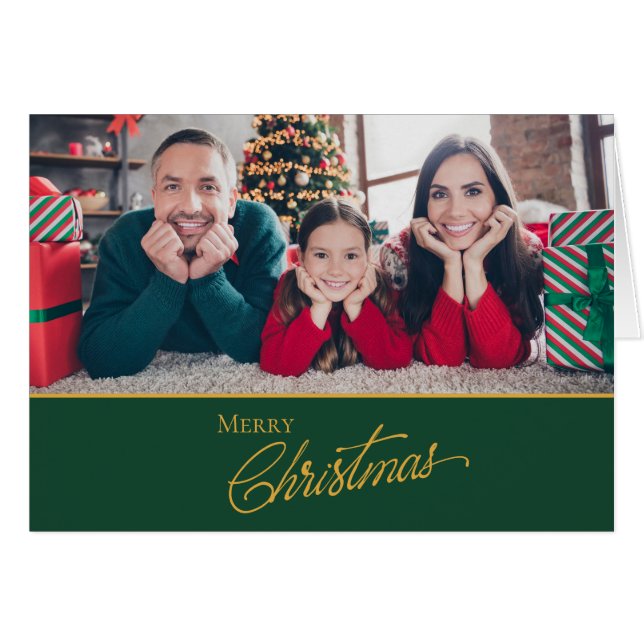 Familjejulkort i Porträtt Hälsningskort (Framsidan Horizontal)