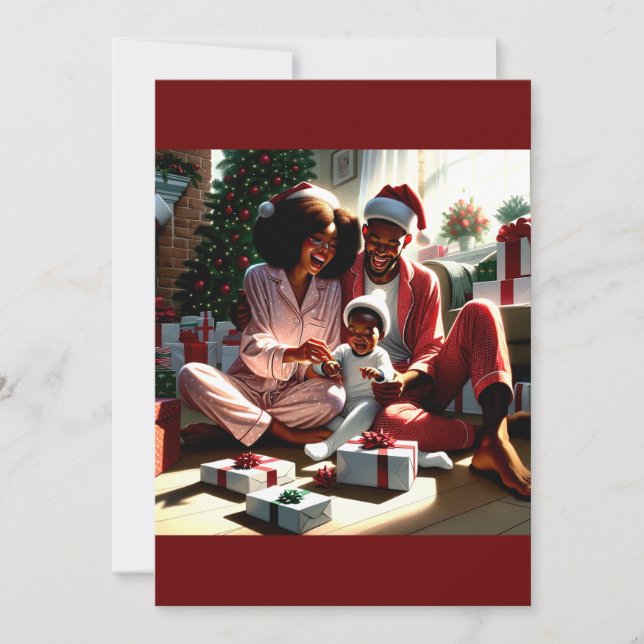 Familjejulmorgon Bliss Julkort (Framsida)