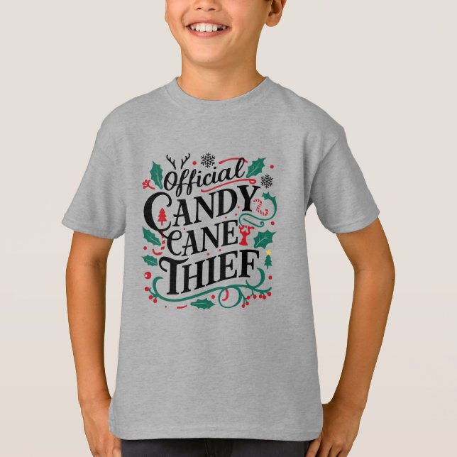 Familjejultider | Officiell Candy cane Thief T Shirt (Framsida)