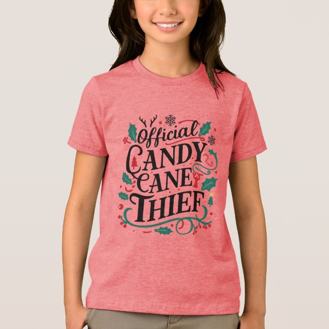 Familjejultider | Officiell Candy cane Thief T Shirt (Framsida)