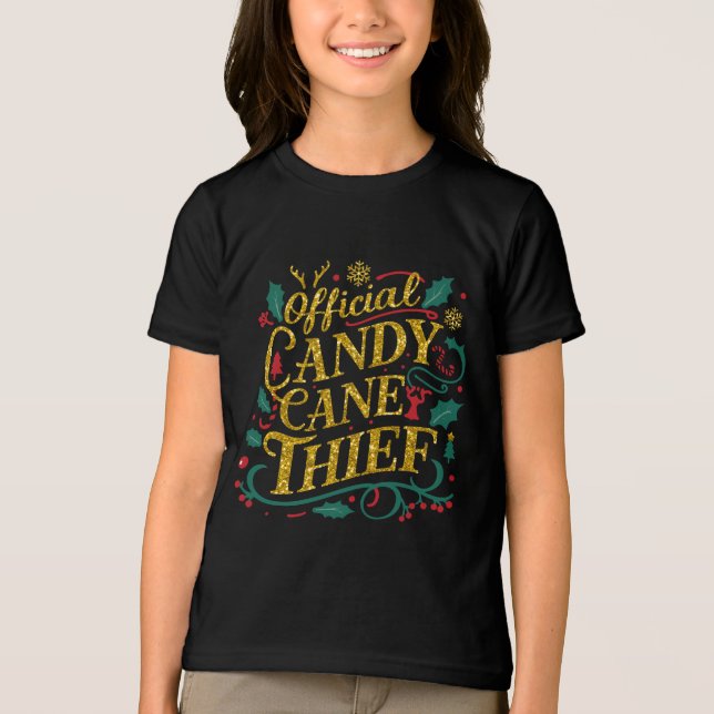 Familjejultider | Officiell Candy cane Thief T Shirt (Framsida)