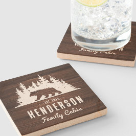 Familjekabin Bear Gräs Wood Stenunderlägg