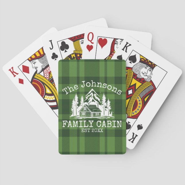 Familjekabinens Grönt Pput ThLED Namn Personlig Casinokort (Baksidan)