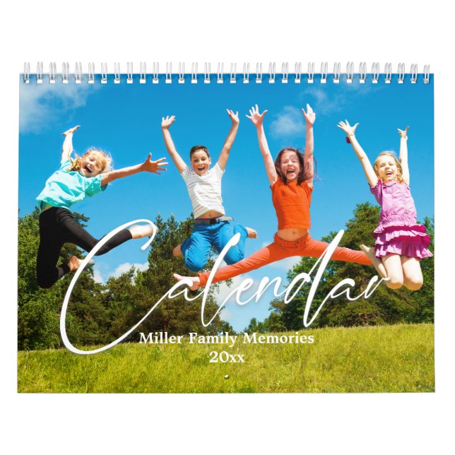 Familjekalender, Modern Anpassningsbar Photo Kalender (Omslag)