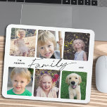 Familjekalligrafi 6 Fotokollage-mus Musmatta<br><div class="desc">Den här enkla musknappen innehåller 6 foton som du kan använda för att lägga till bilderna av familjemedlemmar. Modern handskriftsbild i stil lyder: "Familjetext" i Anpassningsbarna gör att du kan lägga till din familj namn och år.</div>
