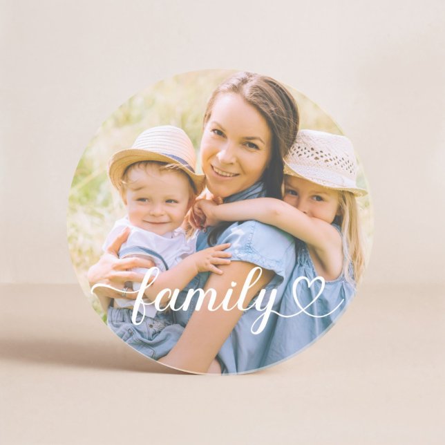 Familjekärlek Vit Script Anpassad Foto Underlägg (Skapare uppladdad)