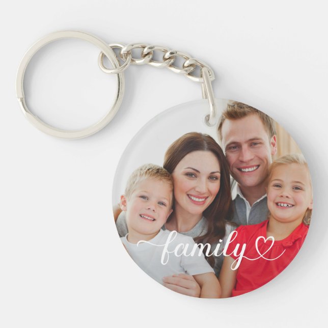 Familjekärlek Vit Skrift Anpassad Foto (Framsidan)