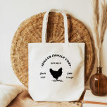 Familjekoncernen Lycklig Hen Farmhouse Tygkasse<br><div class="desc">Rustic farmhouse-logotyp med en hönsillustration i mitten parades med ett personlig monogram och annan information i vintage typsnitt.</div>