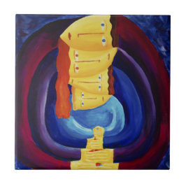 Familjekonfigurationer - Modern Porträtt-målning Kakelplatta