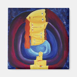 Familjekonfigurationer - Modern Porträtt-målning Magnet