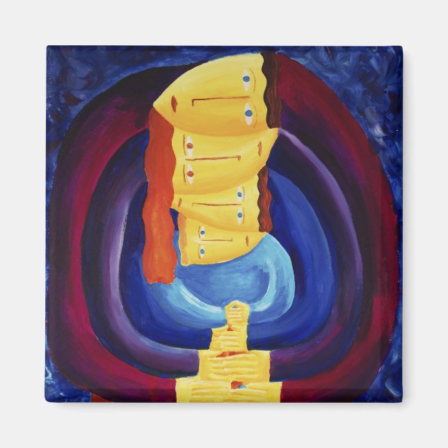 Familjekonfigurationer - Modern Porträtt-målning Magnet (Framsidan)