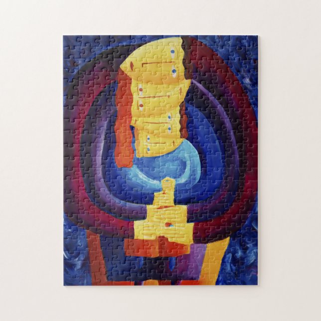 Familjekonfigurationer - Modern Porträtt-målning Pussel (Vertikal)