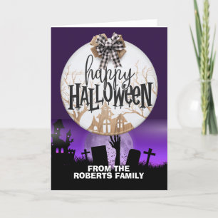 Familjekort för Halloween hälsning Tack Kort