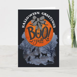 Familjekort för Halloween hälsning Tack Kort