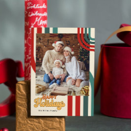 Familjekort för vänner i Retro Helgdag Vykort
