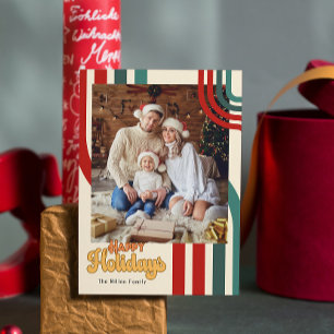 Familjekort för vänner i Retro Helgdag Vykort