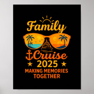 Familjekryssning 2025 Semester Minnen Sungles Tee Poster