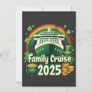Familjekryssning 2025 St. Patrick's Matchande Luck Julkort