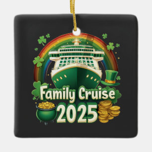 Familjekryssning 2025 St. Patricks Matchande Lucky Julgransprydnad Keramik