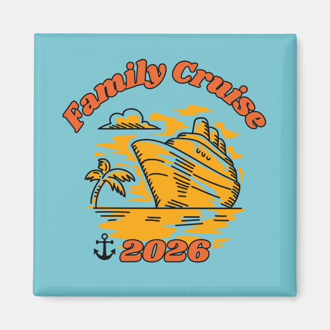 Familjekryssning 2026 Dörr Magnet (Framsidan)