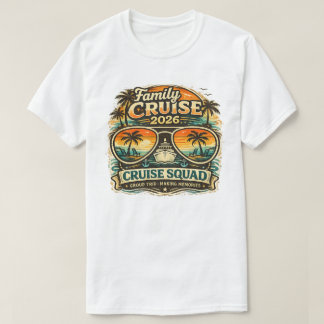 Familjekryssning 2026 Retro Sunset Design | Matcha T Shirt
