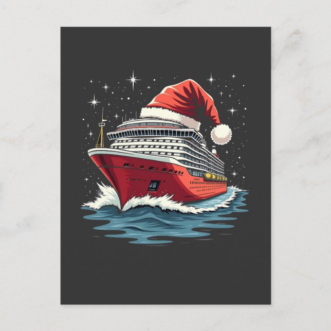 Familjekryssning Kryssningsfartyg Matchande jul  Vykort (Framsida)