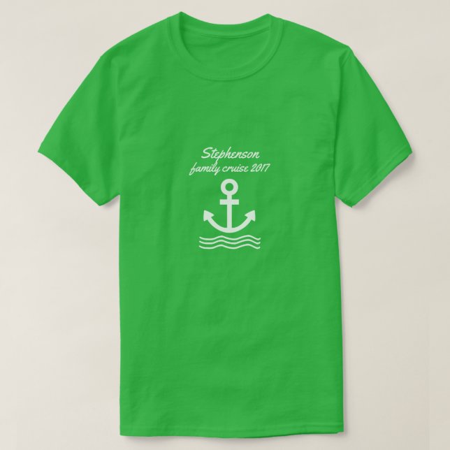 Familjekryssning med ankare och vågar tee shirt (Design framsida)