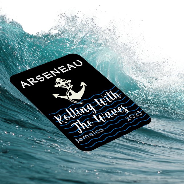 Familjekryssningsankare Svart dörrmarkör Anpassa Magnet (Cruise Ship Cabin door Marker! Personalize!)