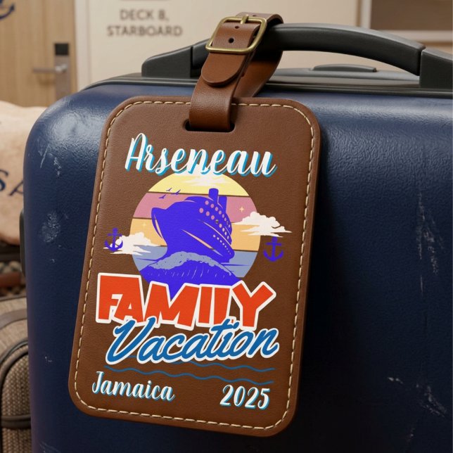 Familjekryssningsresa Brun/Blå Anpassa Magnet (Skapare uppladdad)