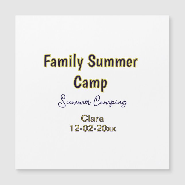 Familjelägerresa anpassa namn datumSommar (Framsida)