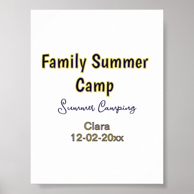 Familjelägerresa anpassa namn datumSommar Poster (Framsidan)