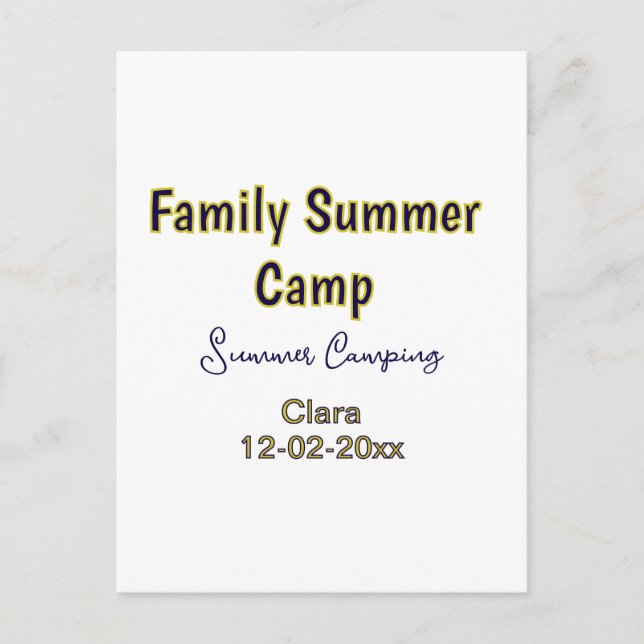 Familjelägerresa anpassa namn datumSommar Vykort (Framsida)