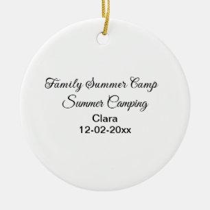 Familjelägerresa anpassad namn datumSommar Julgransprydnad Keramik