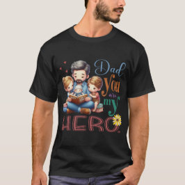 Familjeläsningstid Pappa du är min hjälte T Shirt
