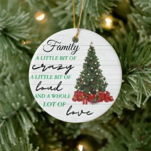 Familjeliten bit av Crazy Loud Kärlek jul Julgransprydnad Keramik