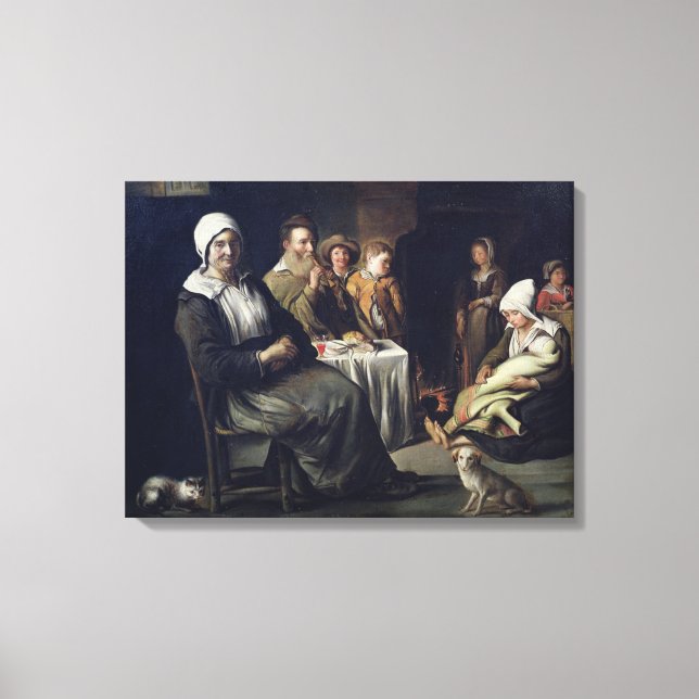 Familjemåltid Canvastryck (Framsida)