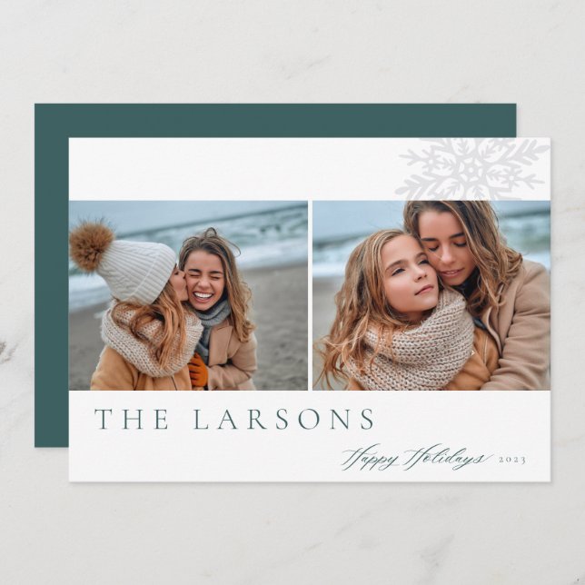 Familjemarkör | Glad helg 2-foto Julkort (Fram/baksida)