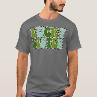 Familjematchande gåvor Lucky Sister Leopard St Pat T Shirt