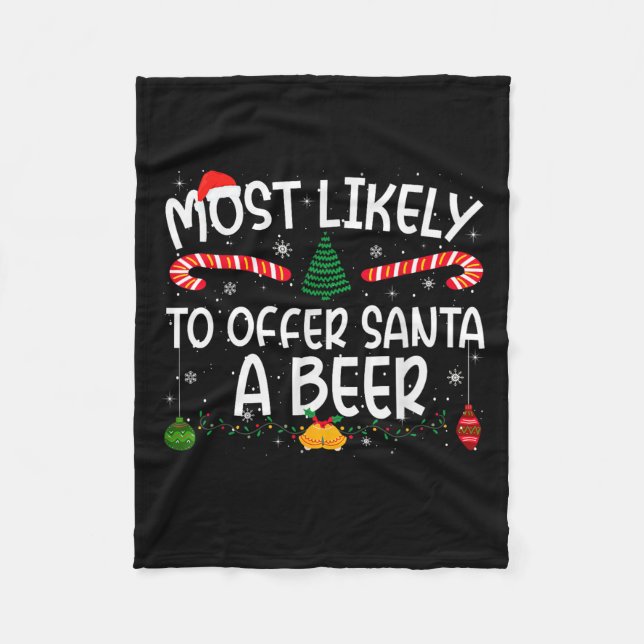 Familjematchande Julafton som mest sannolikt komme Fleecefilt (Framsidan)