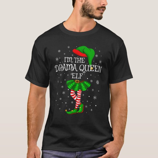 Familjematchande kvinnor flickor Drama Queen Elf C T Shirt (Framsida)