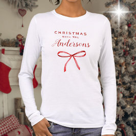 Familjematchande långärmad för julbågar t shirt