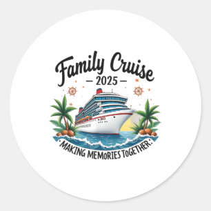 Familjematchning 2025 - Vacation Resa-familjen - m Runt Klistermärke