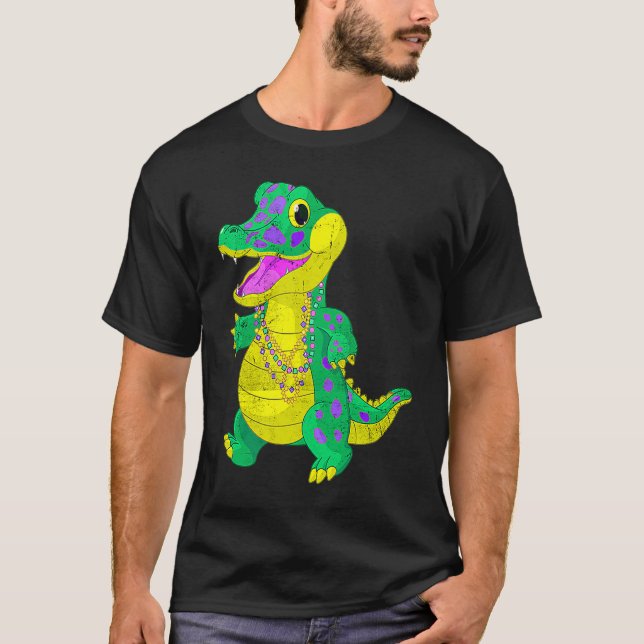 Familjematchning Madri Gras Alligator Festival Car T Shirt (Framsida)