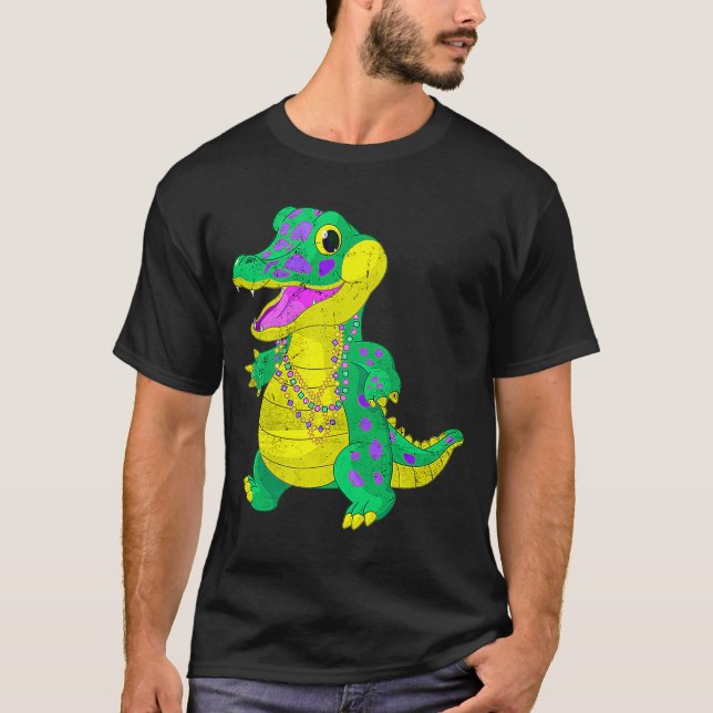 Familjematchning Madri Gras Alligator Festival Car T Shirt (Framsida)