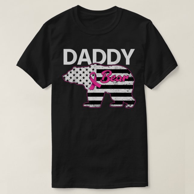 Familjematchning med pappa Bear Breast Cancer Medv T Shirt (Design framsida)