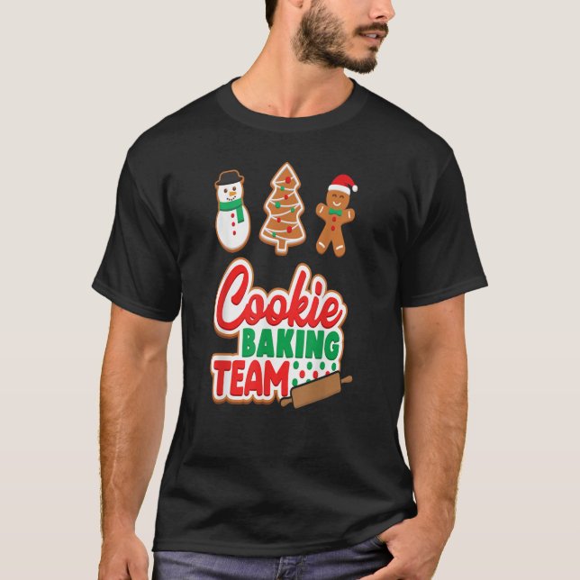 Familjematchning mellan Julafton för Cookie Baking T Shirt (Framsida)