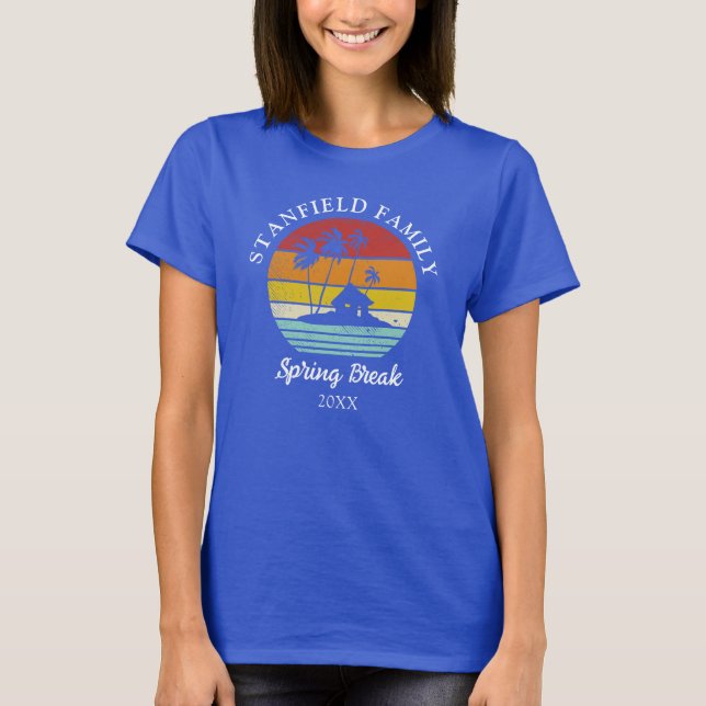 Familjematchning mellan påsklov Beach Hut Handflat T Shirt (Framsida)