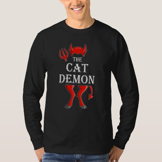 Familjematchningsgrupp Funny Kat Demon T Shirt (Framsida)